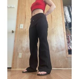 Bisou Bisou Black Boot Cut Pants - Flared Hem